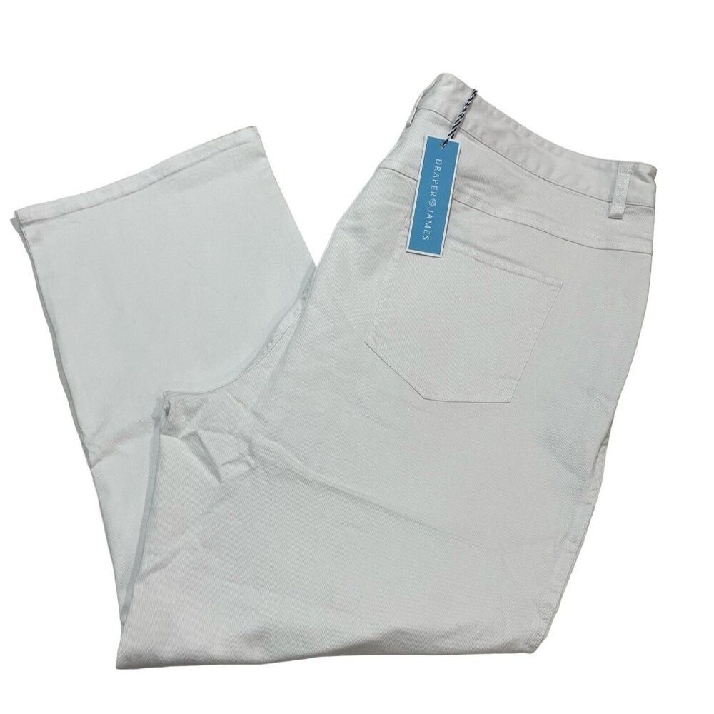 Draper James Jeans White Kick Flare Cropped Denim‎ Size 35 Stretch Comfort